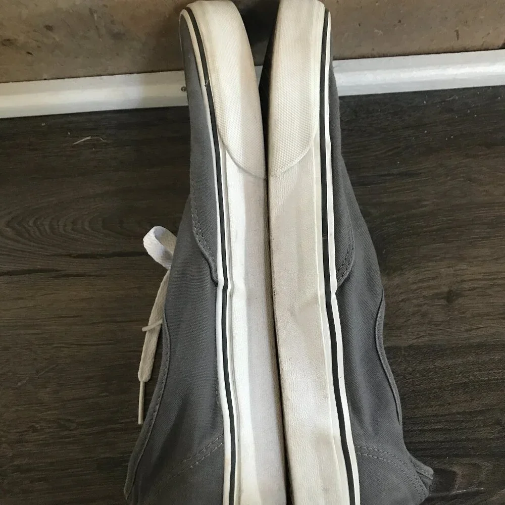 Vans Authentic Gray Canvas Low Top Sneakers Men’s 11.5 Skate Casual Shoes - Picture 3 of 6